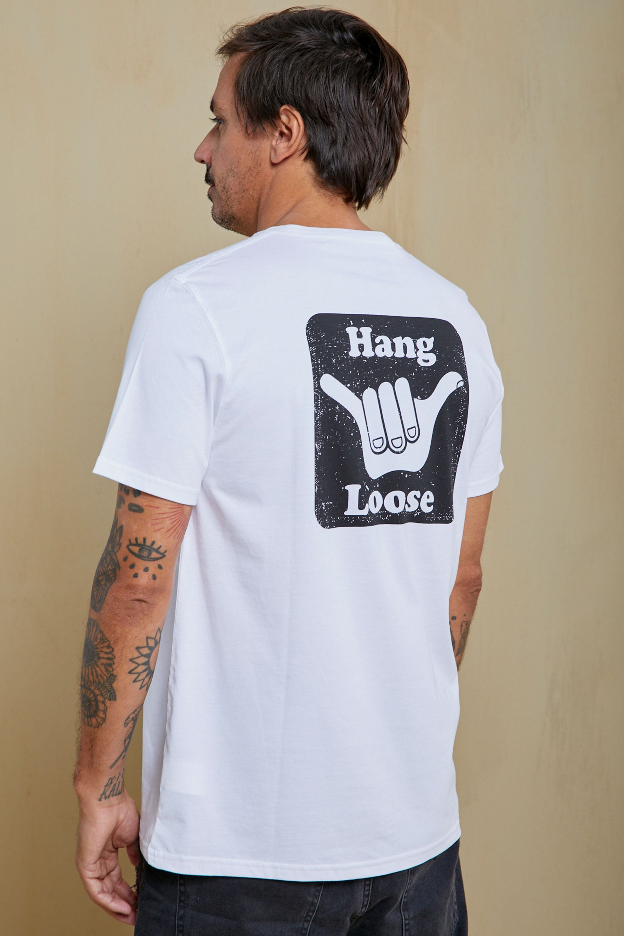 Back Organic PIMA Tee – White - Hang Loose#color_white