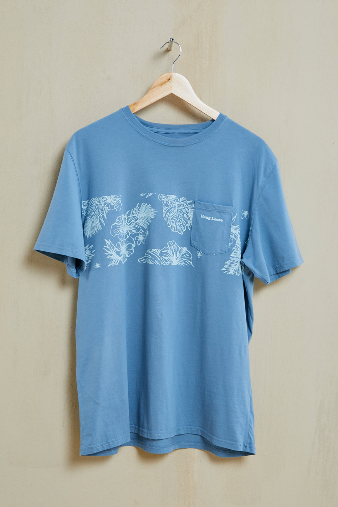 Leaves Organic PIMA Tee – Slate Blue - Hang Loose#color_slate-blue