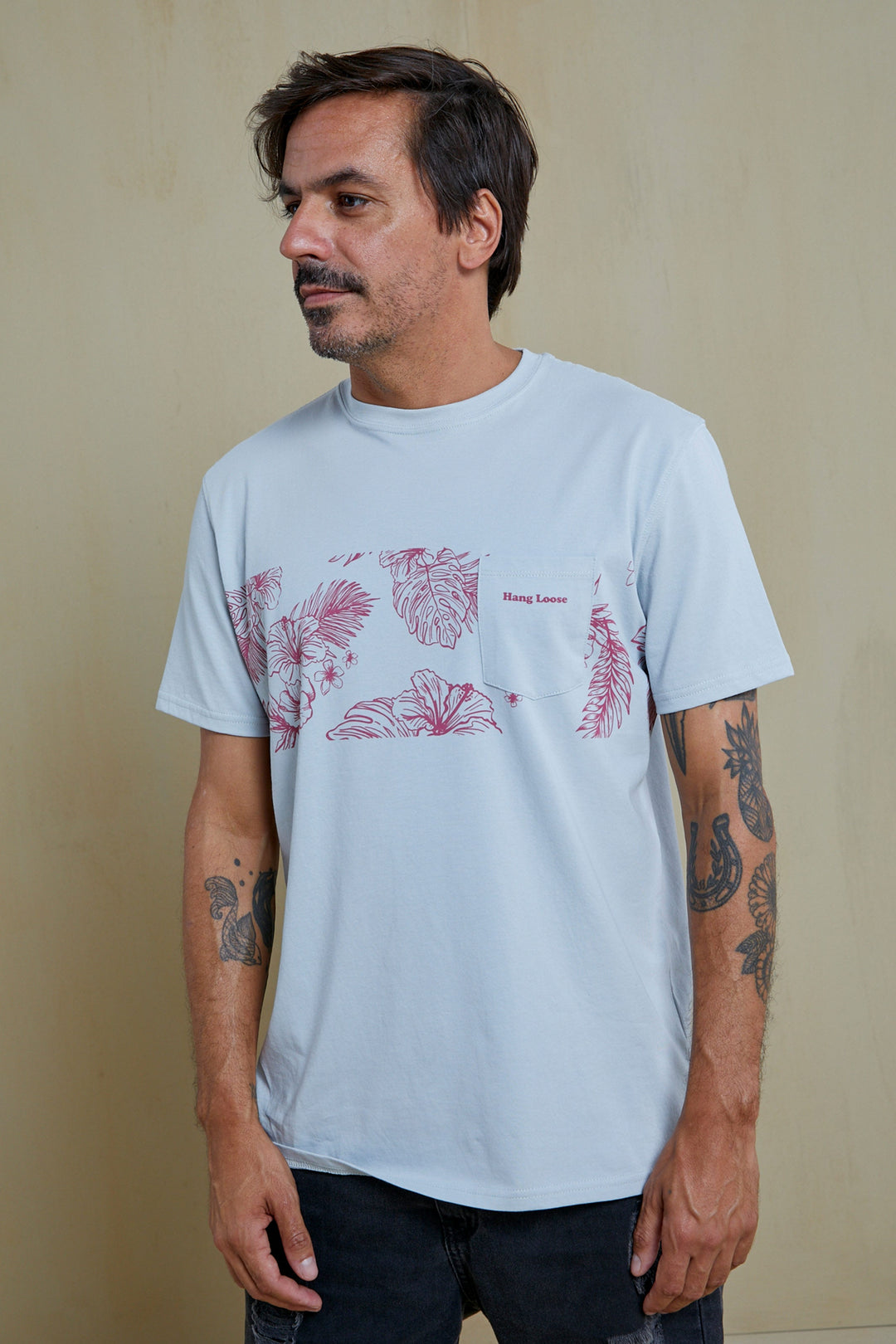 Leaves Organic PIMA Tee – Grey - Hang Loose#color_grey