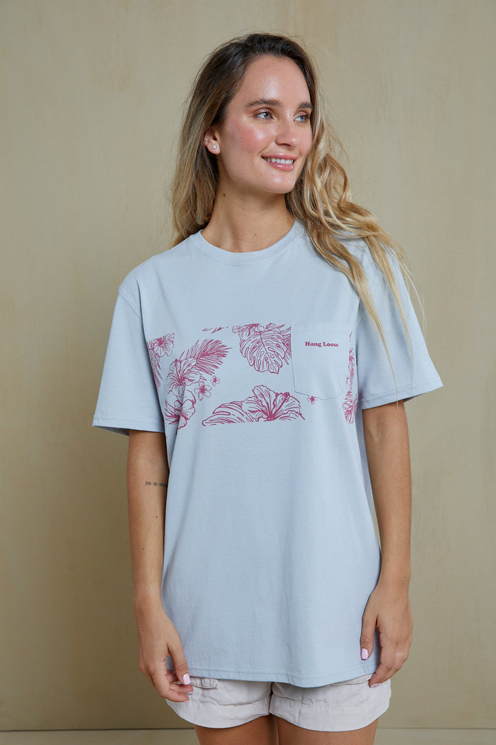 Leaves Organic PIMA Tee – Grey - Hang Loose#color_grey