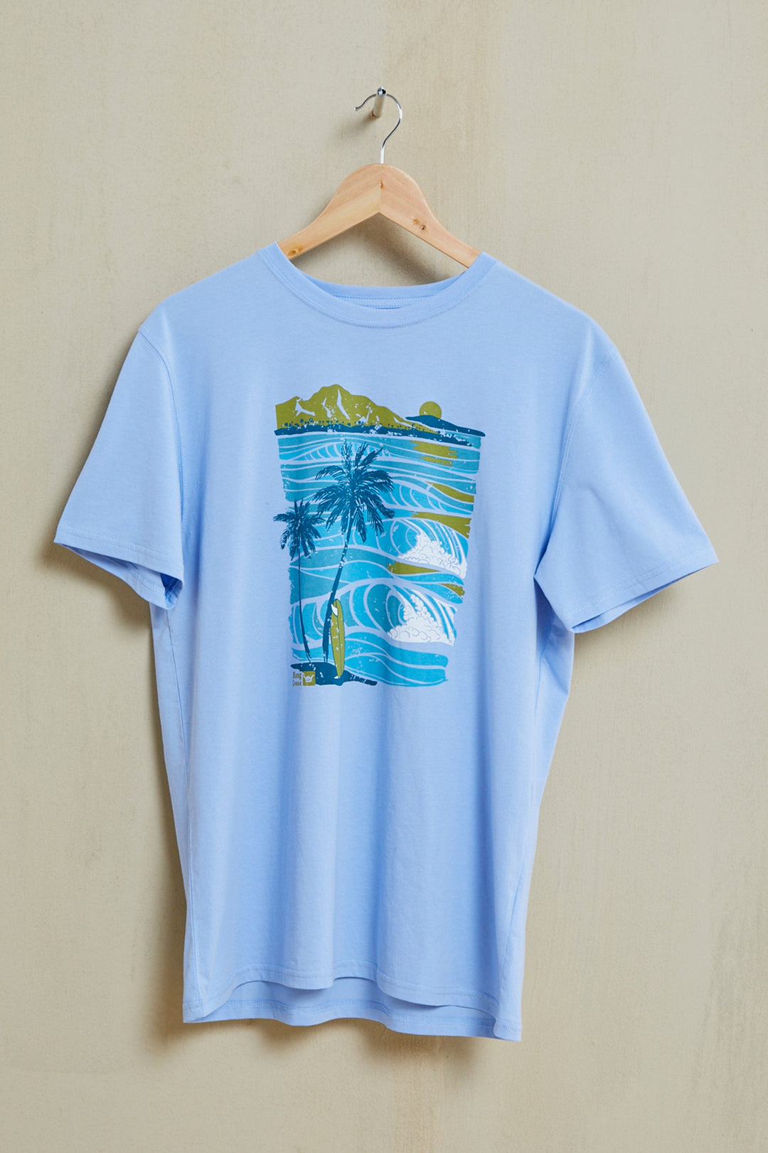 Waves Organic PIMA Tee – Light Blue - Hang Loose#color_light-blue