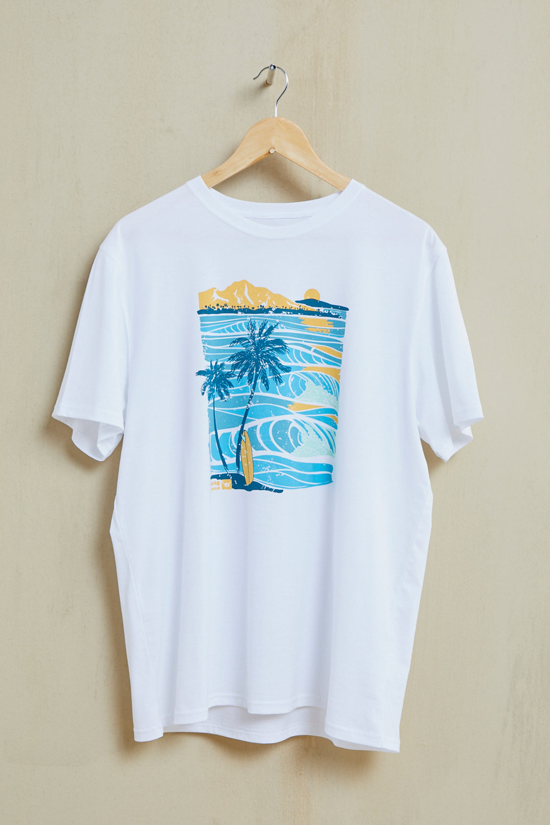 Waves Organic PIMA Tee – White - Hang Loose#color_white