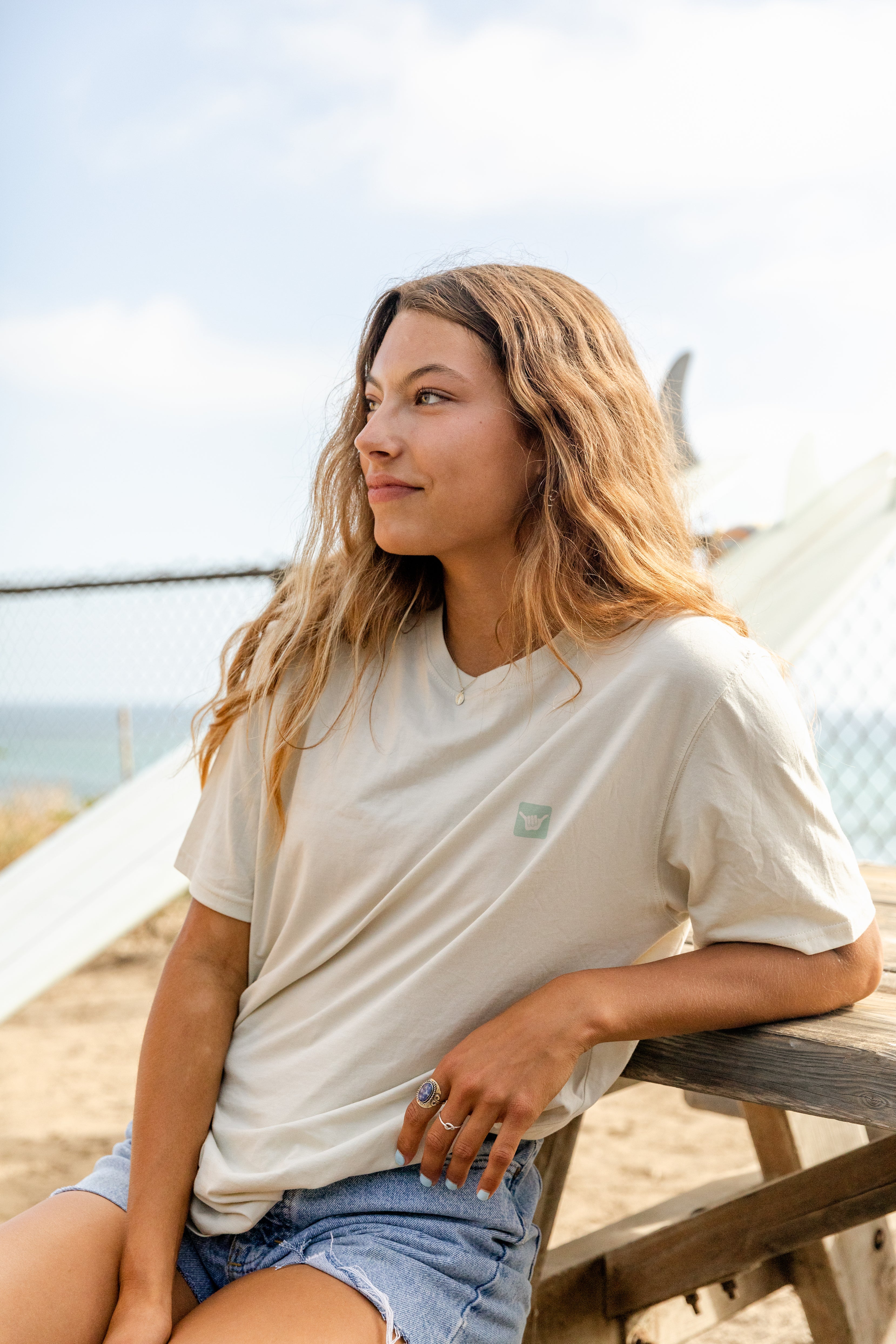 Back Organic PIMA Tee – Off White - Hang Loose#color_off-white