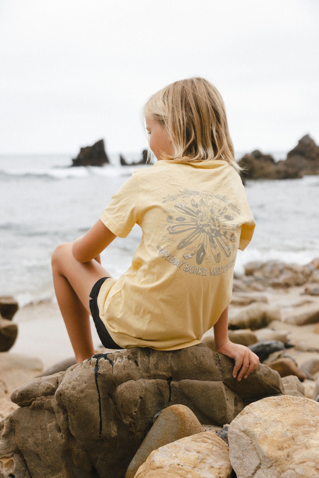 Board Meeting Kids PIMA Tee – straw - Hang Loose#color_straw