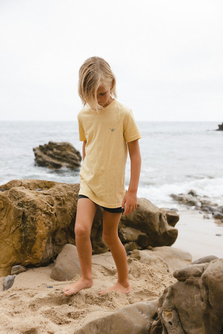 Board Meeting Kids PIMA Tee – straw - Hang Loose#color_straw