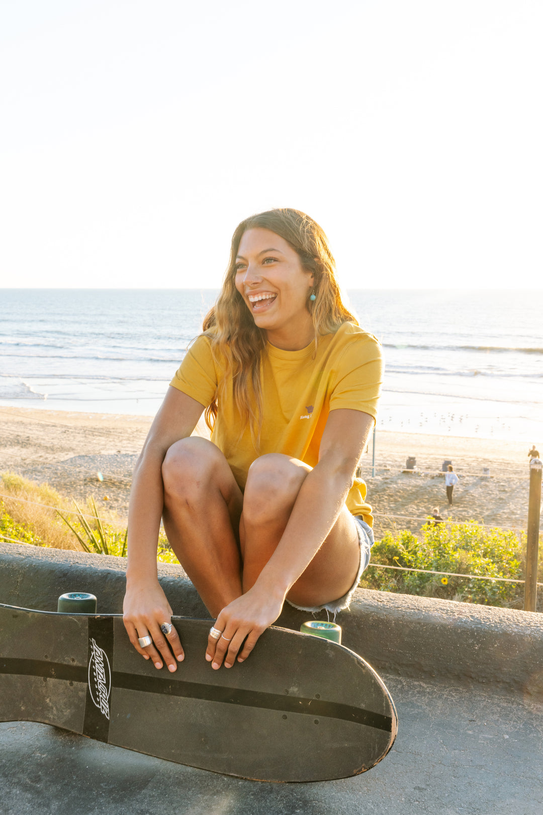 Eighty Two Organic PIMA Tee - Mustard  - Hang Loose#color_mustard