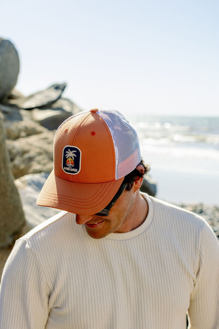 Palm Cap - Tangerine / Off White - Hang Loose