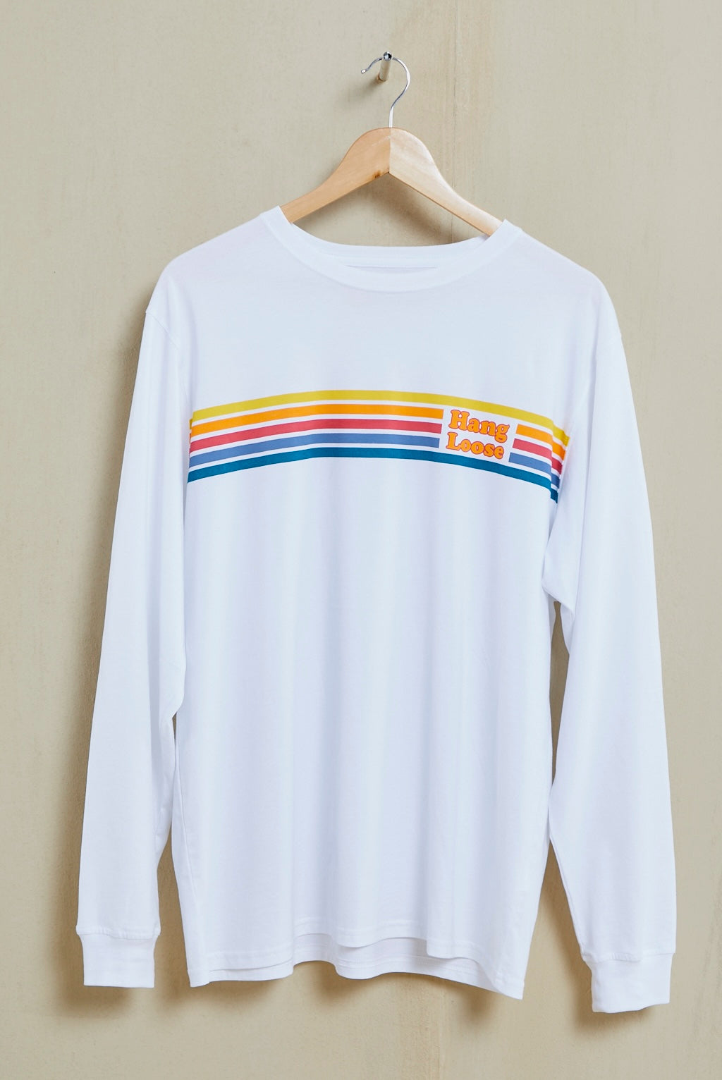 Racing Long Sleeve Organic PIMA Tee – White - Hang Loose#color_white