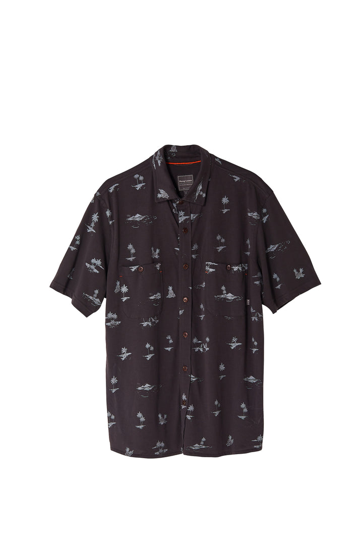 Sunset Organic PIMA Shirt - Black Washed - Hang Loose#color_black-washed