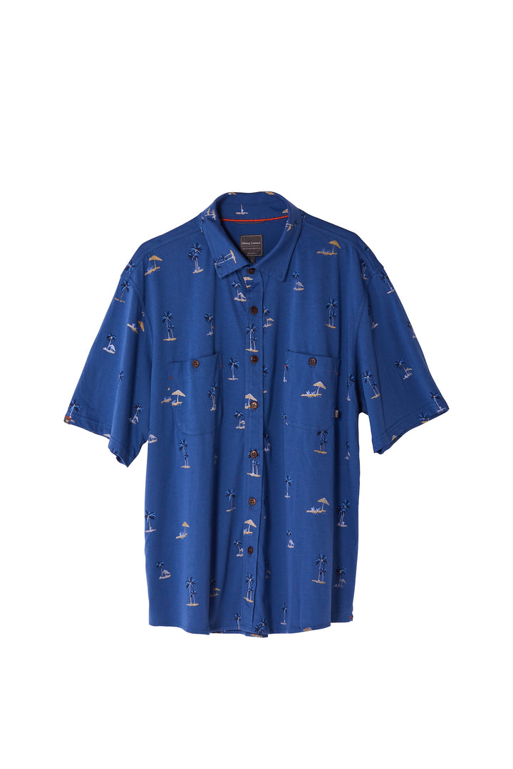 Waimea Organic PIMA Shirt - Pacific Blue  - Hang Loose#color_pacific-blue