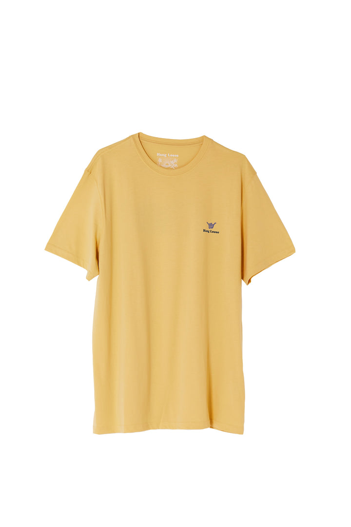 Eighty Two Organic PIMA Tee - Straw - Hang Loose#color_straw
