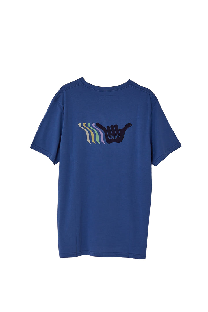 Eighty Two Organic PIMA Tee - Pacific Blue - Hang Loose#color_pacific-blue