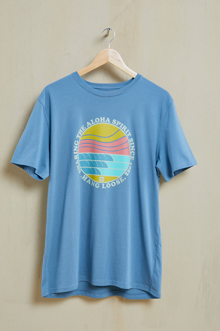 Aloha Organic PIMA Tee – Slate Blue - Hang Loose#color_slate-blue