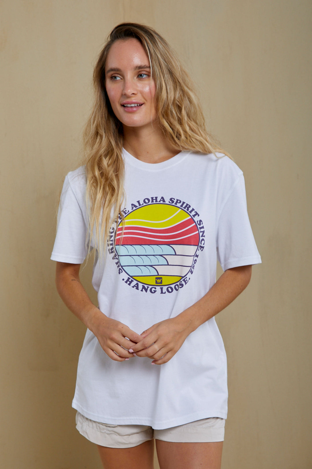 Aloha Organic PIMA Tee – White - Hang Loose#color_white