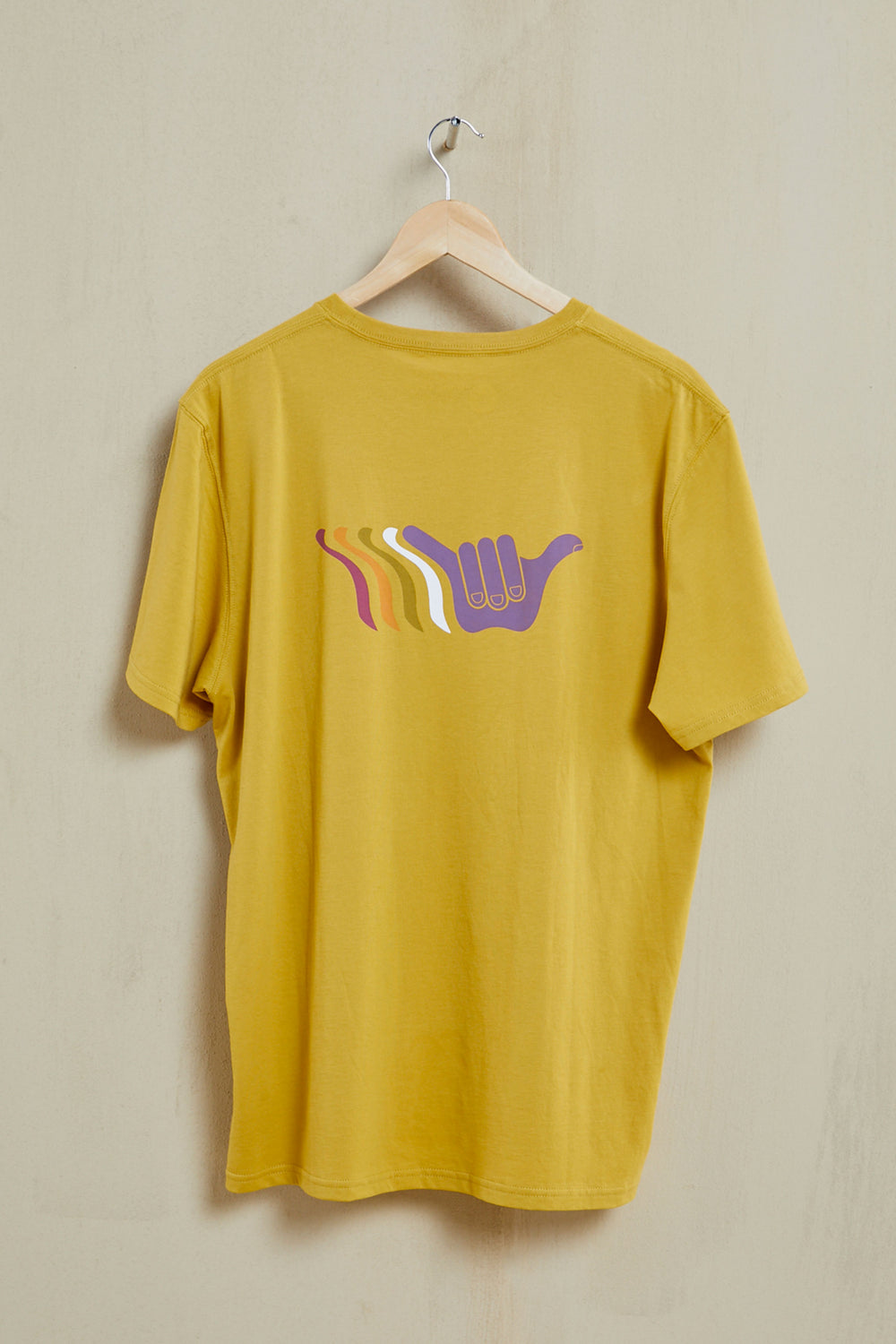 Eighty Two Organic PIMA Tee - Mustard  - Hang Loose#color_mustard