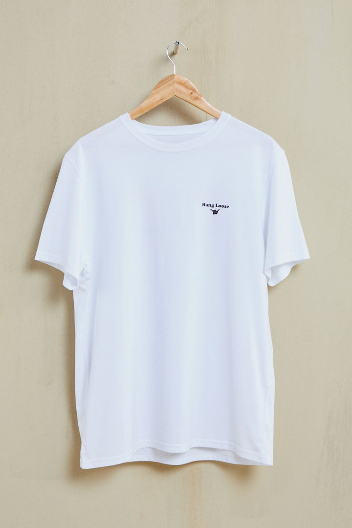 Over Organic PIMA Tee - White - Hang Loose#color_white