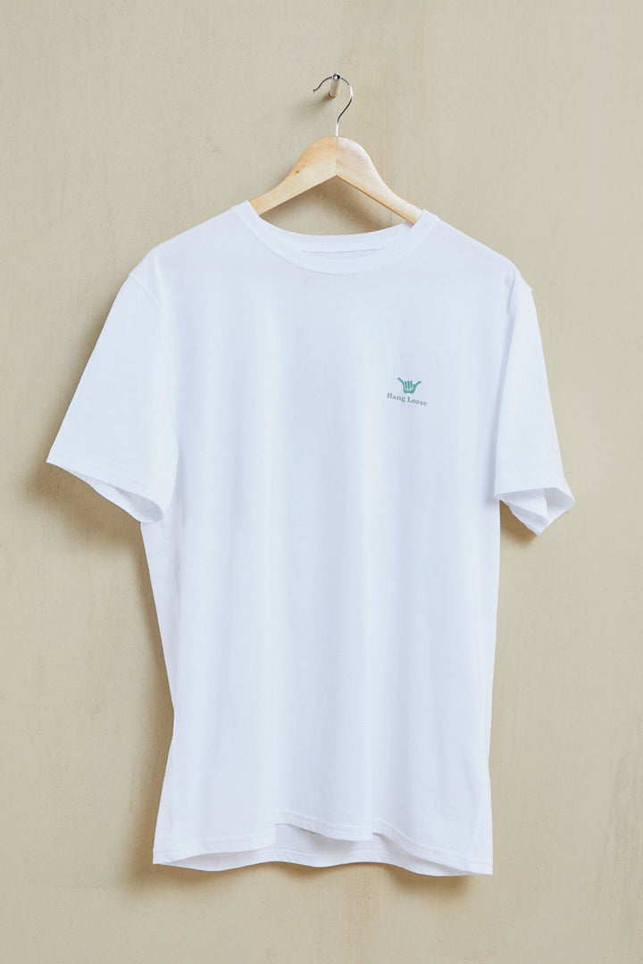 Eighty Two Organic PIMA Tee - White  - Hang Loose#color_white