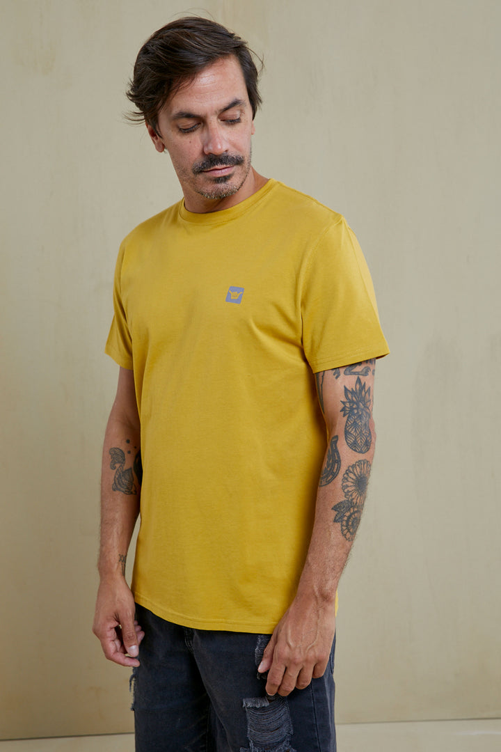 Back Organic PIMA Tee – Mustard - Hang Loose#color_mustard