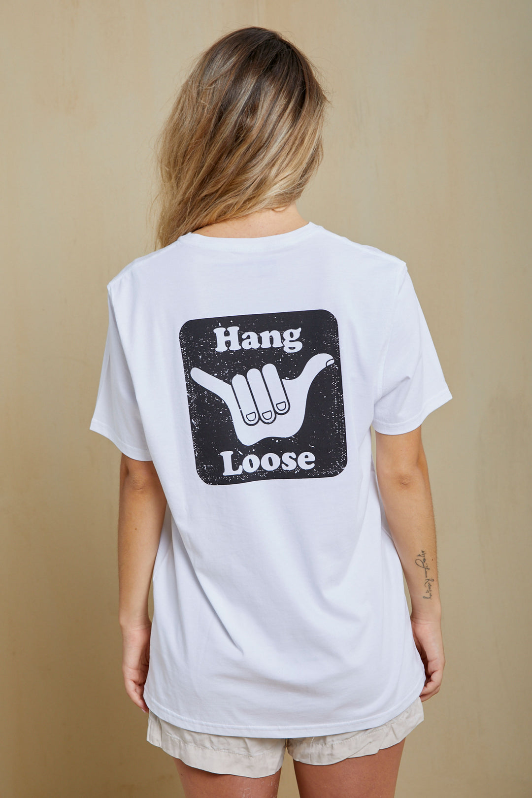 Back Organic PIMA Tee – White - Hang Loose#color_white