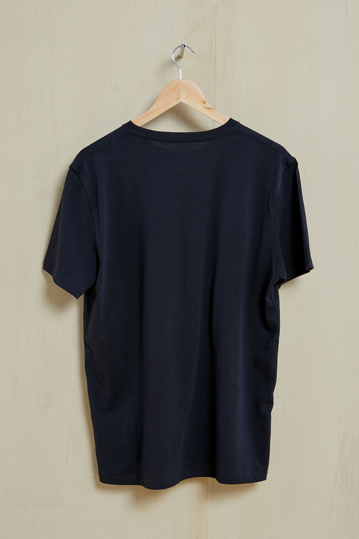 Square Organic PIMA Tee - Black - Hang Loose#color_black