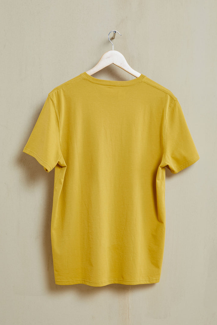 Square Organic PIMA Tee - Mustard - Hang Loose#color_mustard