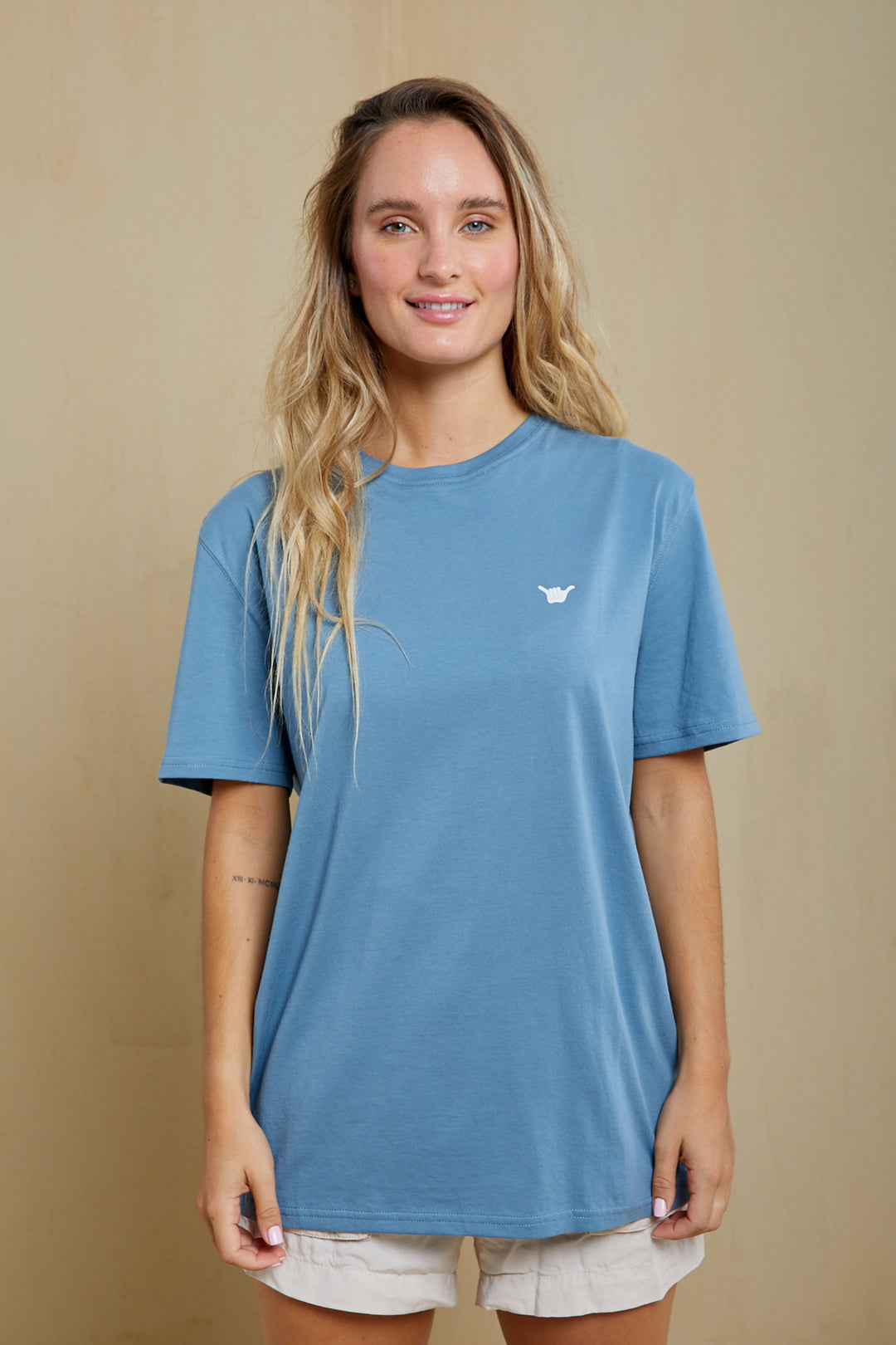 Square Organic PIMA Tee - Slate Blue - Hang Loose#color_slate-blue