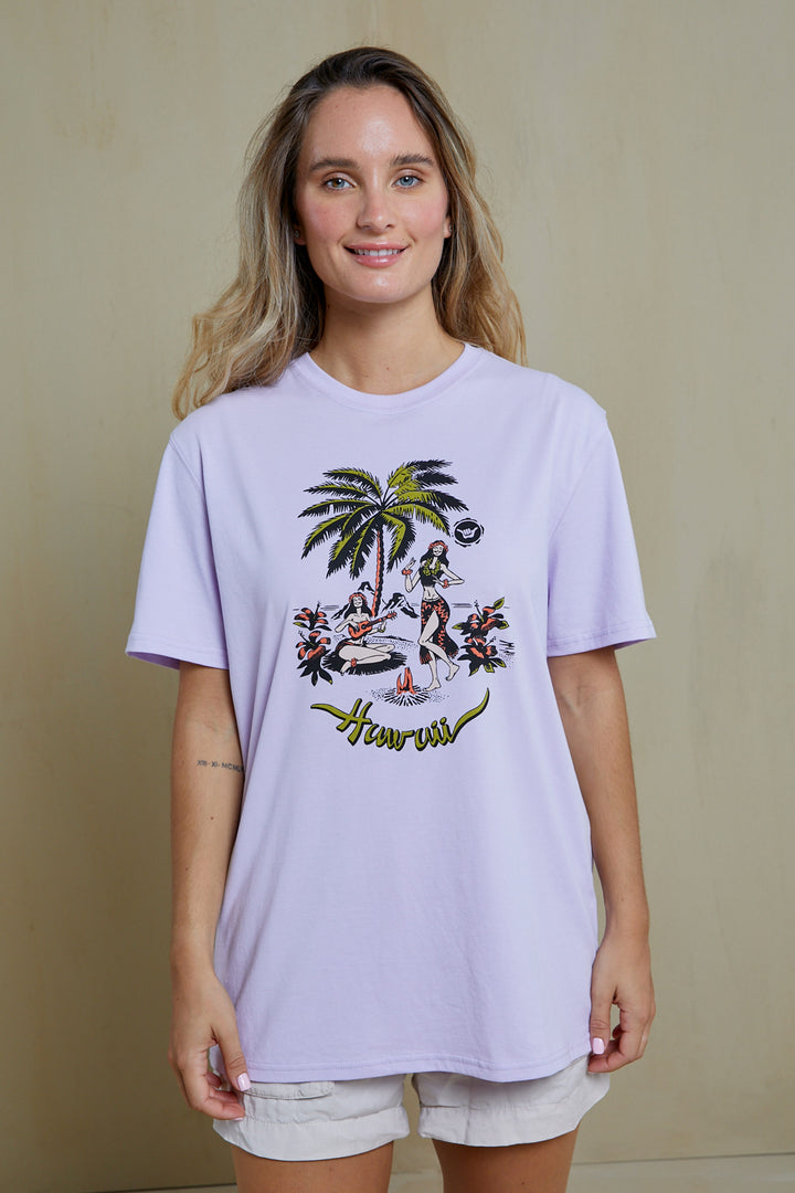 Dancing Organic PIMA Tee - Lilac - Hang Loose#color_lilac