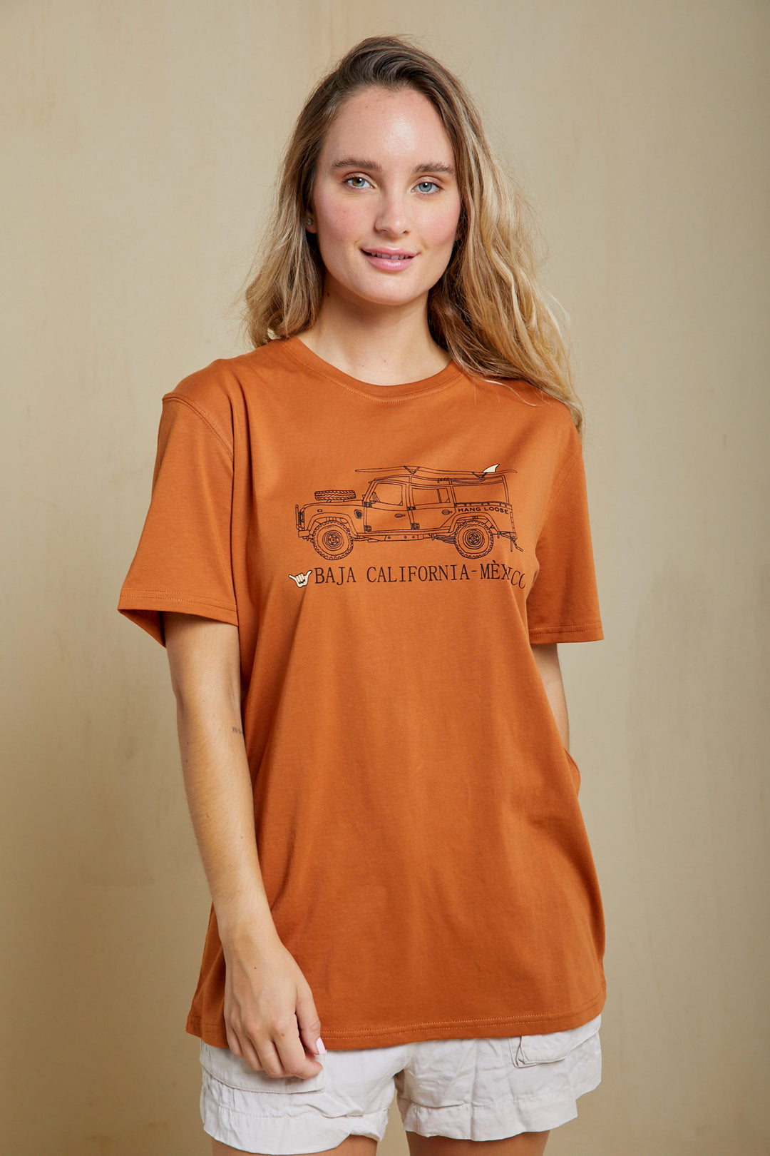 Desert Organic PIMA Tee – Brick  - Hang Loose#color_brick