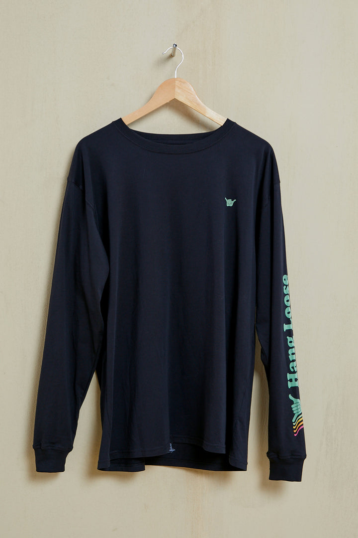 Eighty Two Long Sleeve Organic PIMA Tee – Black - Hang Loose#color_black