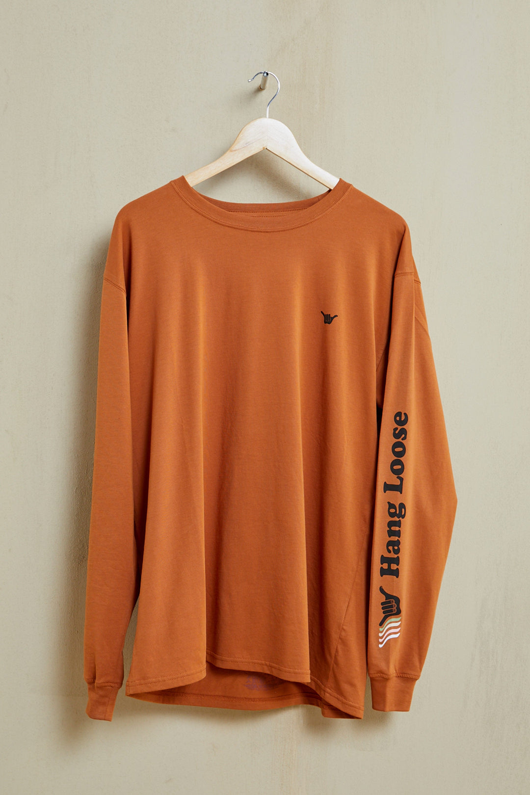 Eighty Two Long Sleeve Organic PIMA Tee – Brick - Hang Loose#color_brick