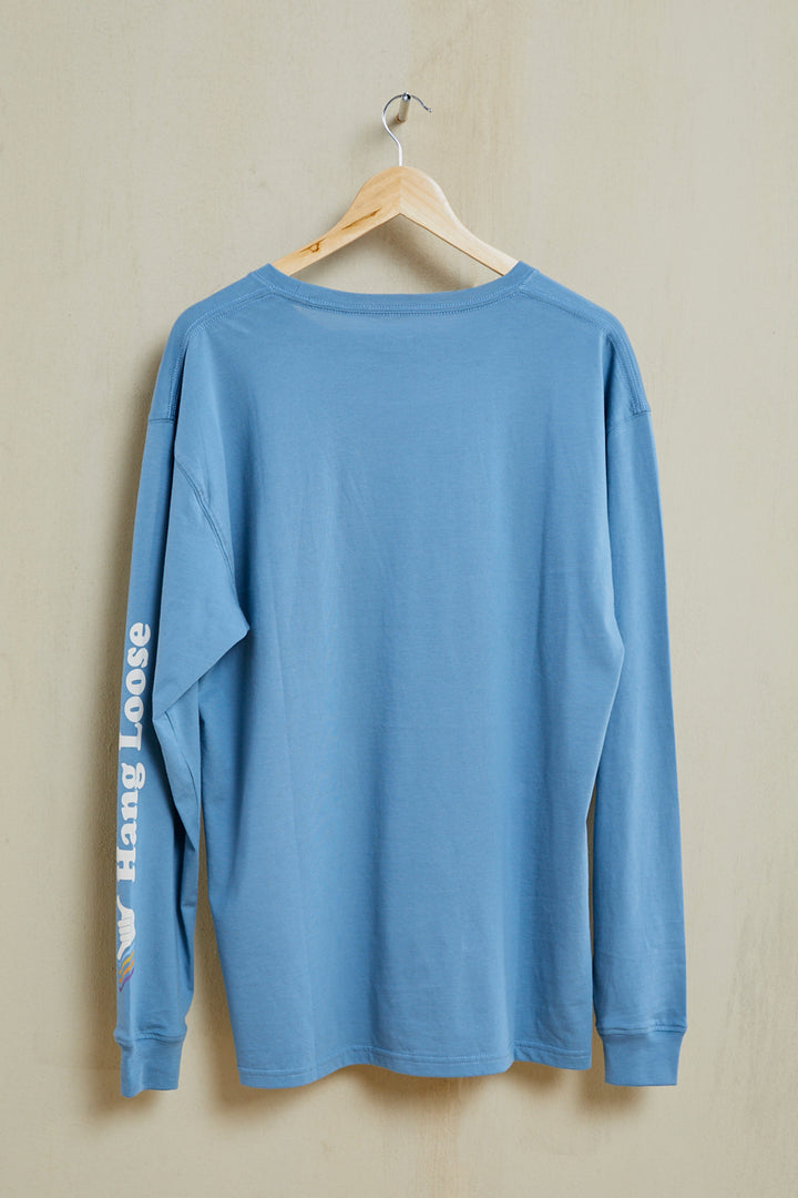 Eighty Two Long Sleeve Organic PIMA Tee – Slate Blue - Hang Loose#color_slate-blue