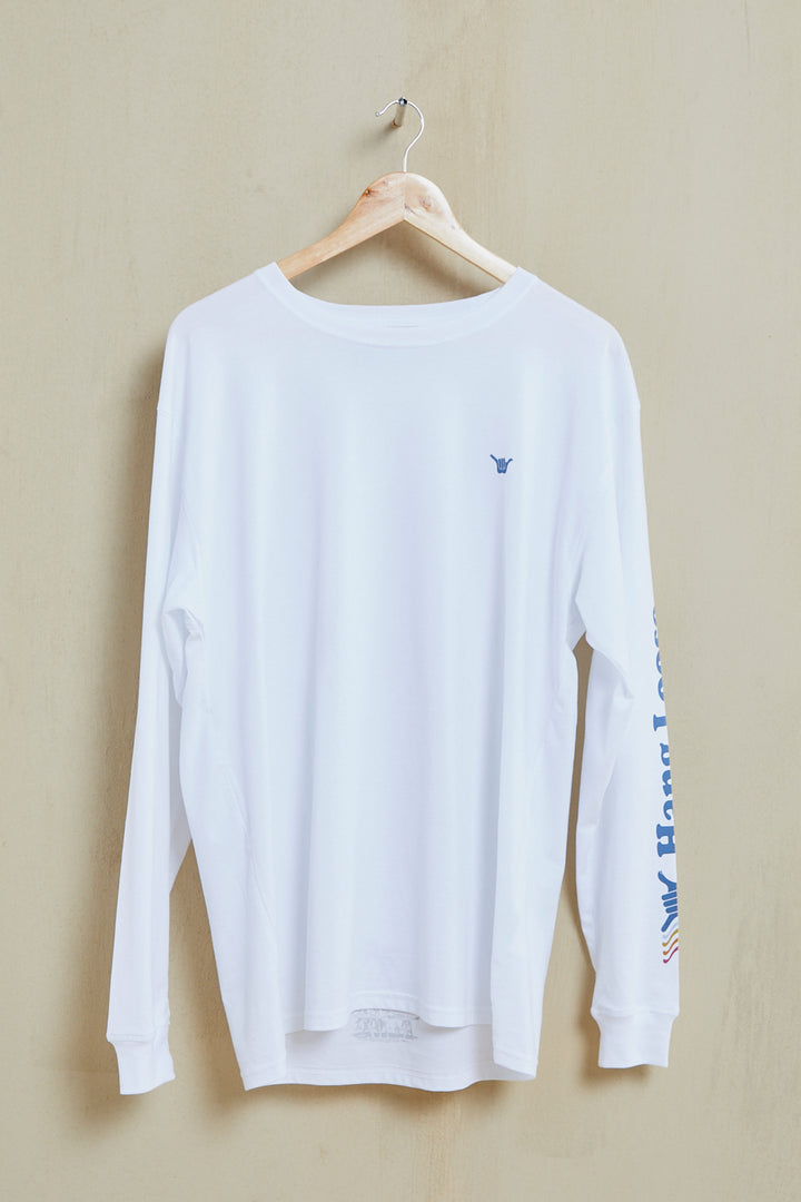 Eighty Two Long Sleeve Organic PIMA Tee – White  - Hang Loose#color_white