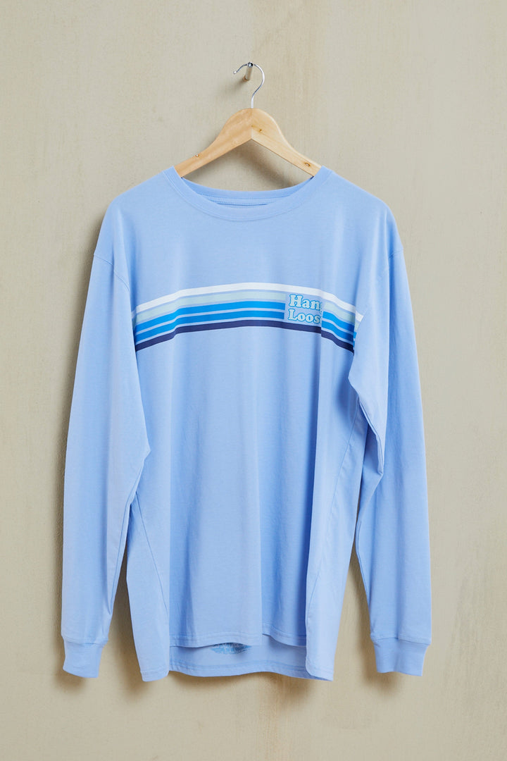 Racing Long Sleeve Organic PIMA Tee – Light Blue - Hang Loose#color_light-blue