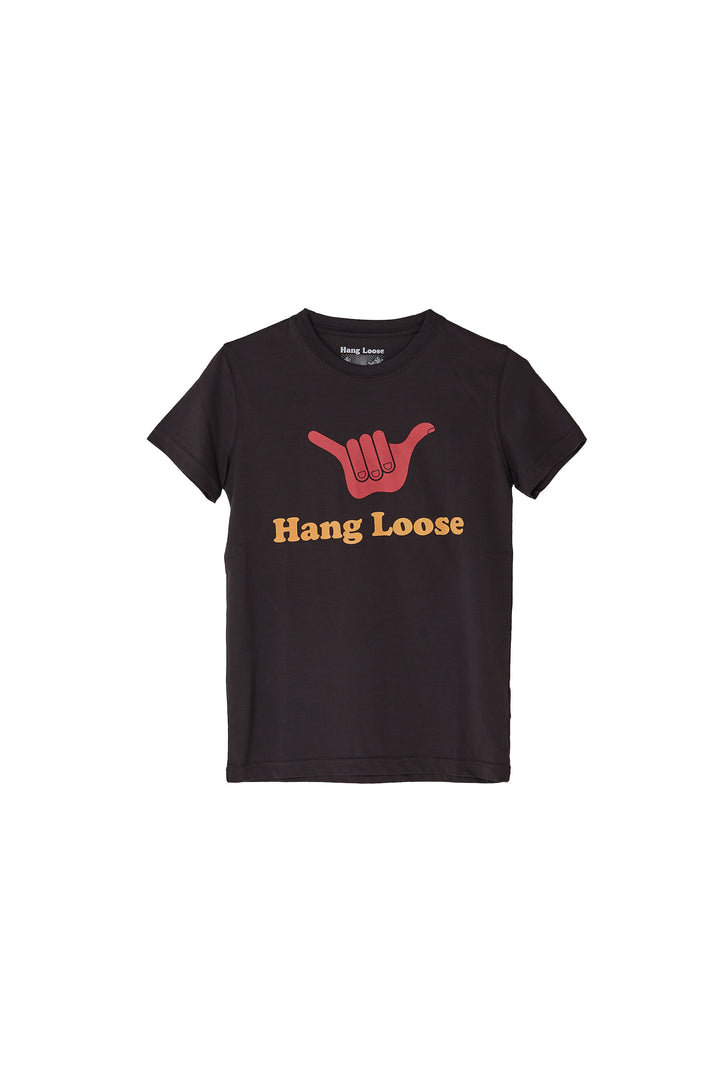 The Looger Kids PIMA Tee – Black Washed - Hang Loose#color_black-washed