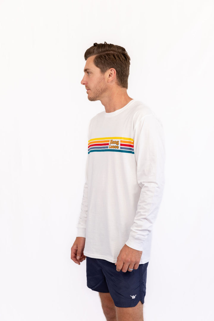 Racing Long Sleeve Organic PIMA Tee – White - Hang Loose#color_white