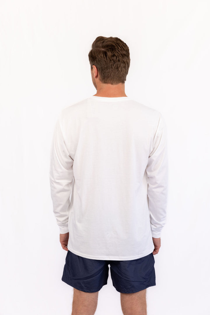 Racing Long Sleeve Organic PIMA Tee – White - Hang Loose#color_white