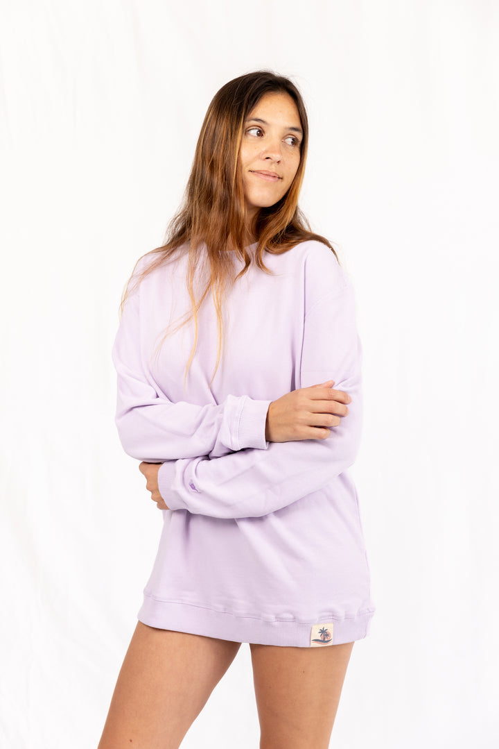 For the Crew PIMA Cotton Crewneck - Lilac - Hang Loose#color_lilac