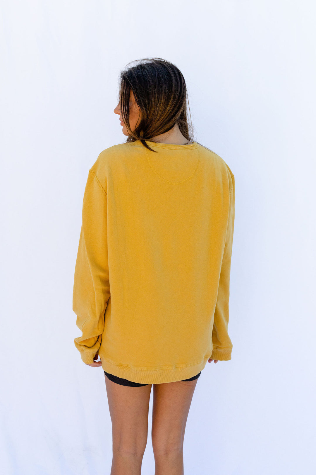 For the Crew PIMA Cotton Crewneck - Mustard - Hang Loose#color_mustard