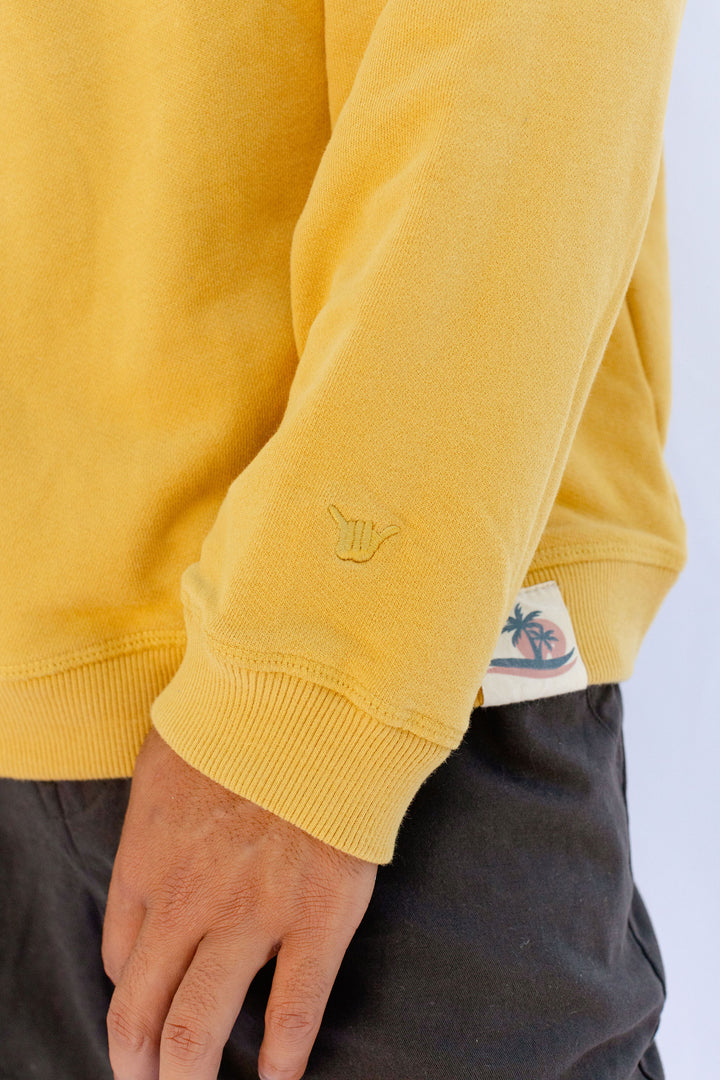 For the Crew PIMA Cotton Crewneck - Mustard - Hang Loose#color_mustard