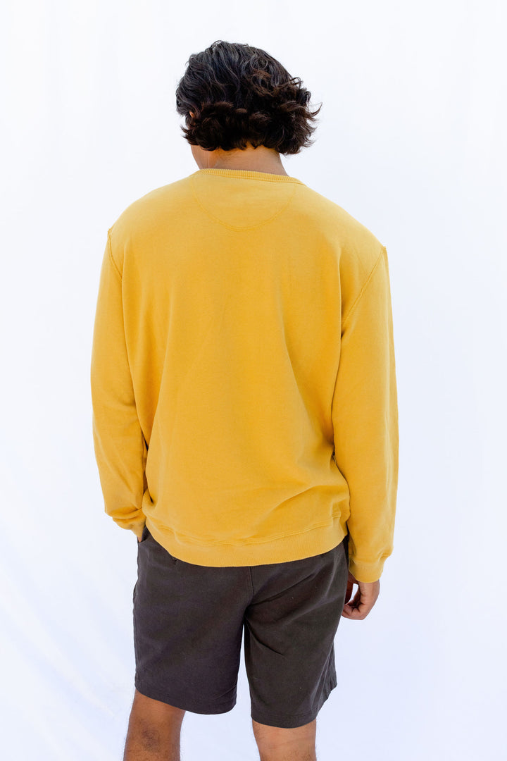 For the Crew PIMA Cotton Crewneck - Mustard - Hang Loose#color_mustard