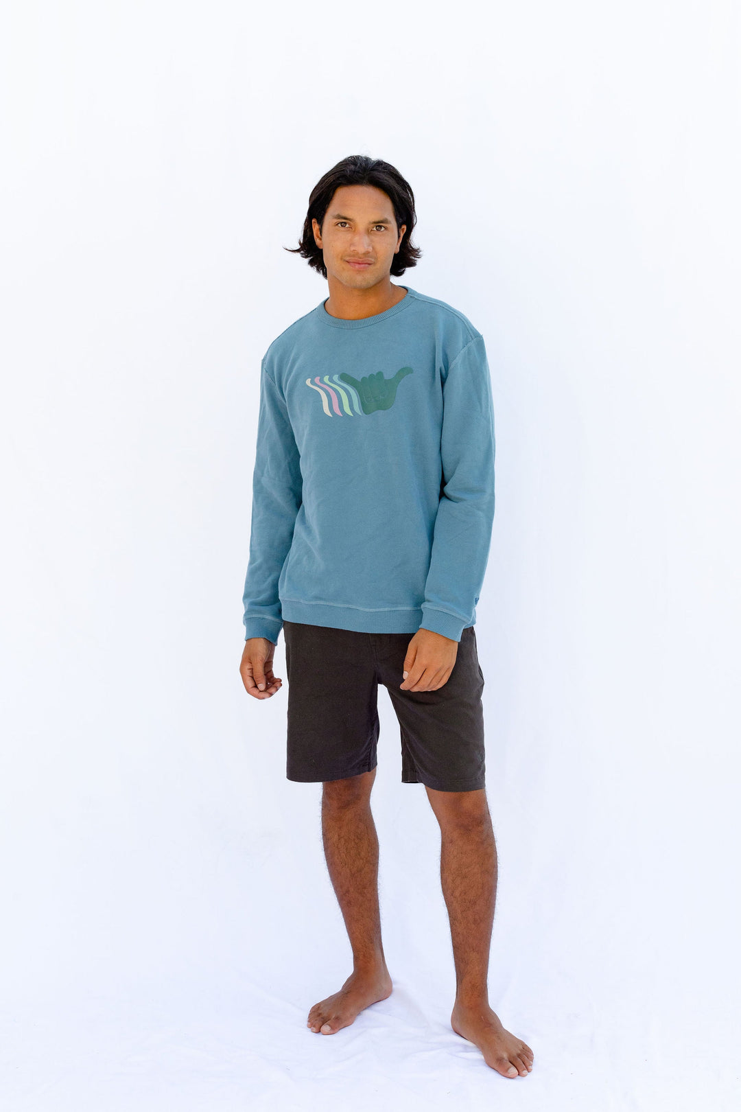 Eighty Two PIMA Cotton Crew - Slate Blue - Hang Loose#color_slate-blue