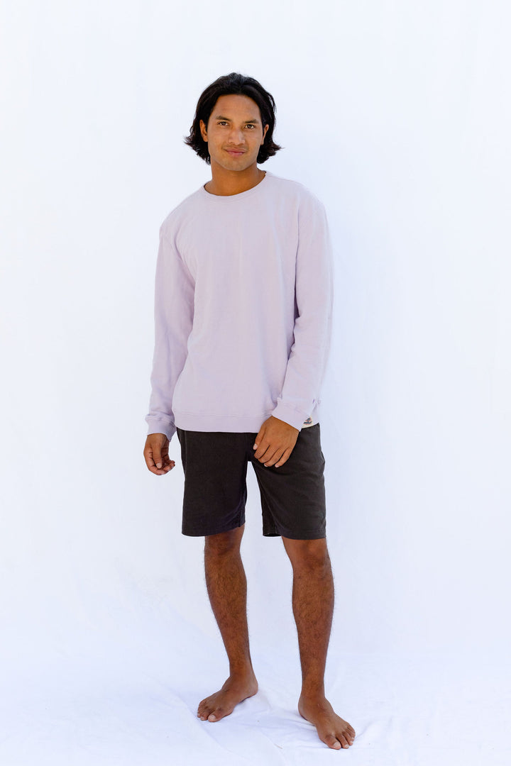 For the Crew PIMA Cotton Crewneck - Lilac - Hang Loose#color_lilac