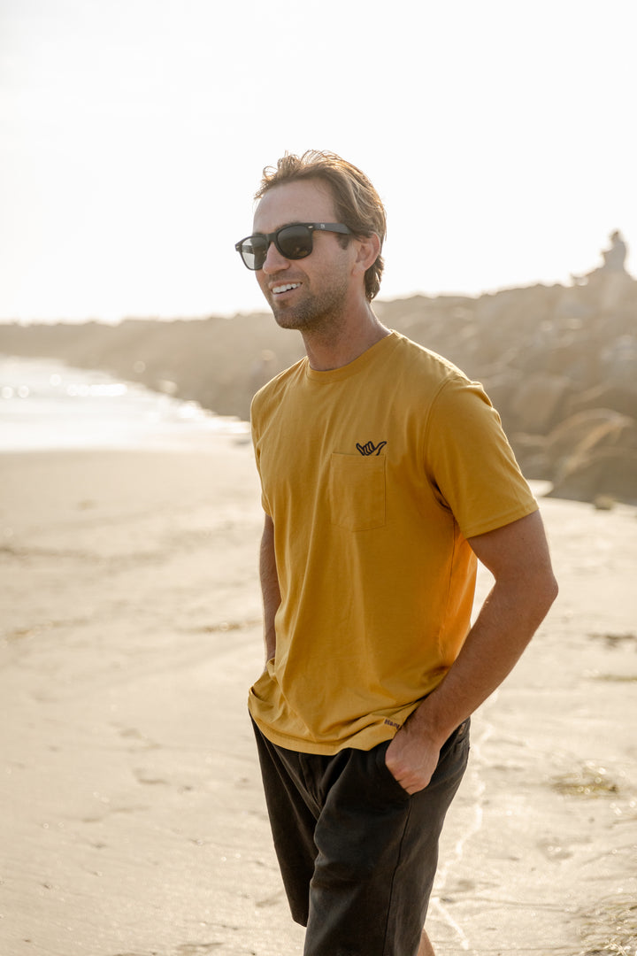 Brody Organic PIMA Pocket Tee - Mustard - Hang Loose#color_mustard