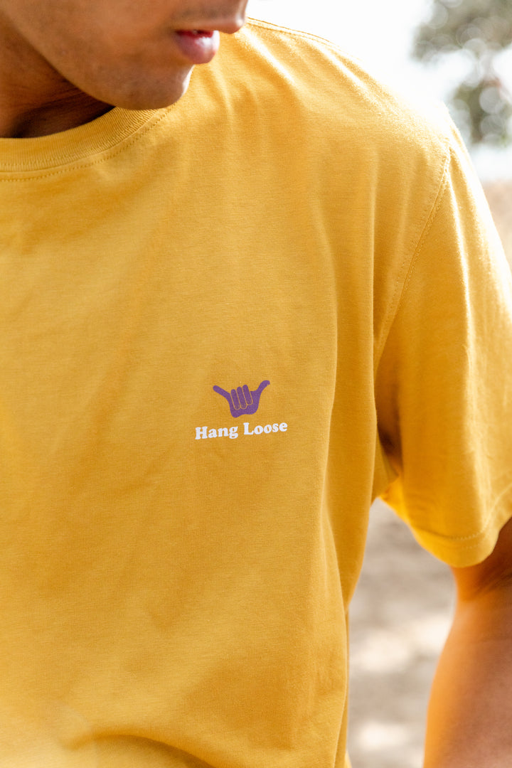 Eighty Two Organic PIMA Tee - Mustard  - Hang Loose#color_mustard