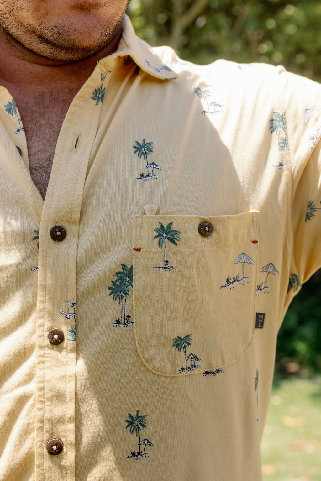 Sunset Organic PIMA Shirt - Straw - Hang Loose#color_straw