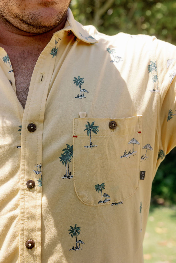 Sunset Organic PIMA Shirt - Straw - Hang Loose#color_straw