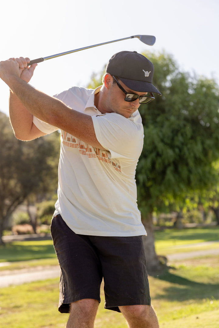 Haleiwa Polo Organic PIMA Tee – Off White - Hang Loose#color_off-white