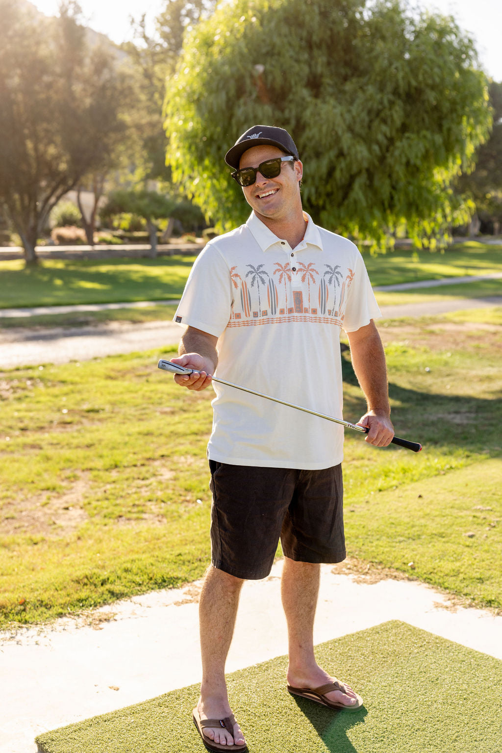 Haleiwa Polo Organic PIMA Tee – Off White - Hang Loose#color_off-white