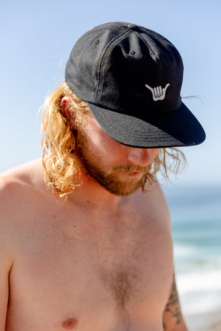 Shaka Poly Cap - Black - Hang Loose