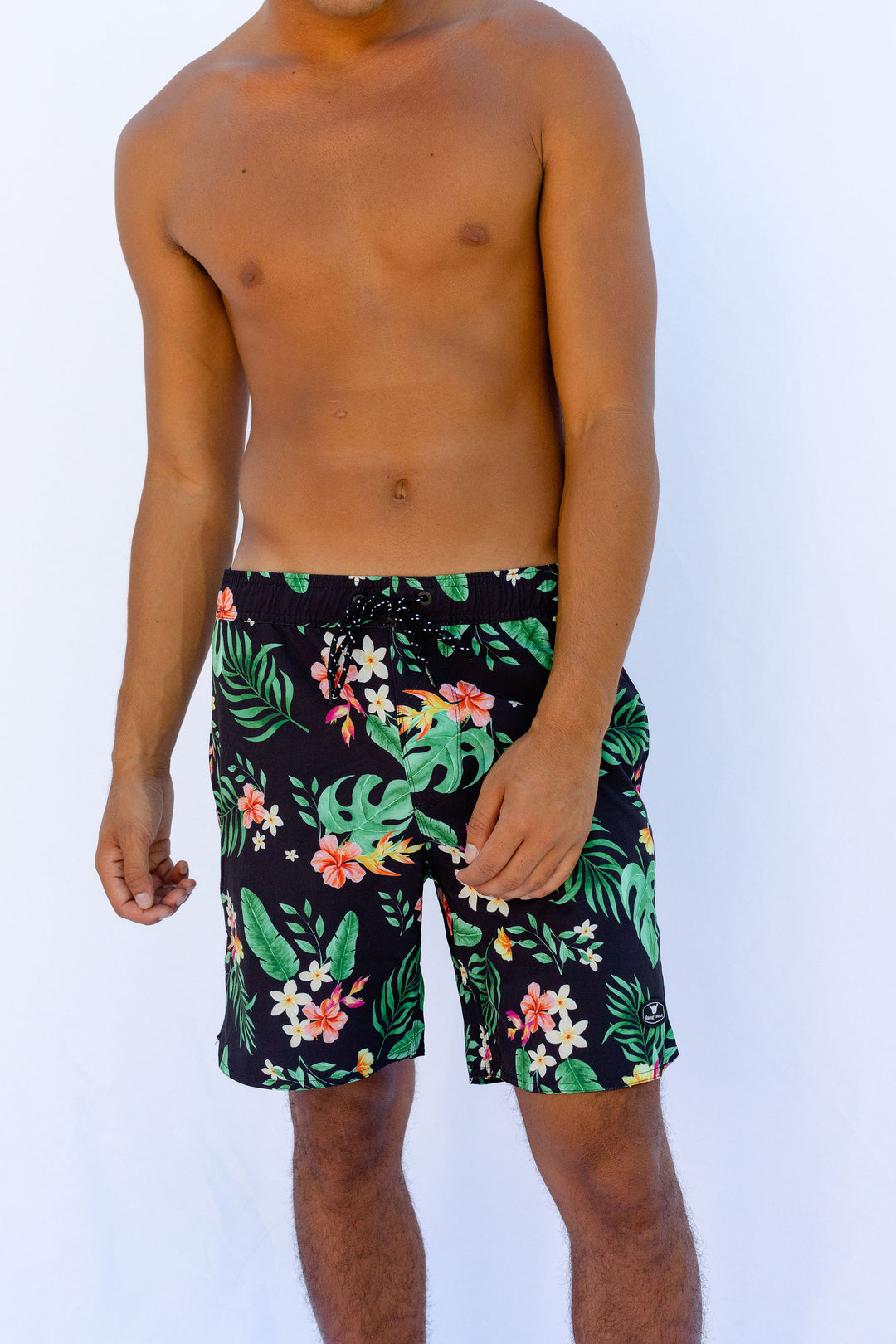 Botanic Boardshort - Black Green - Hang Loose